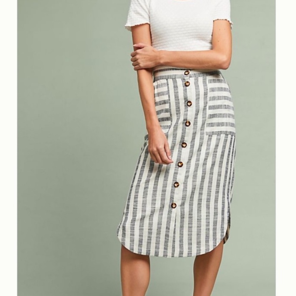 Anthropologie Maeve Chiloe Striped Skirt NWT